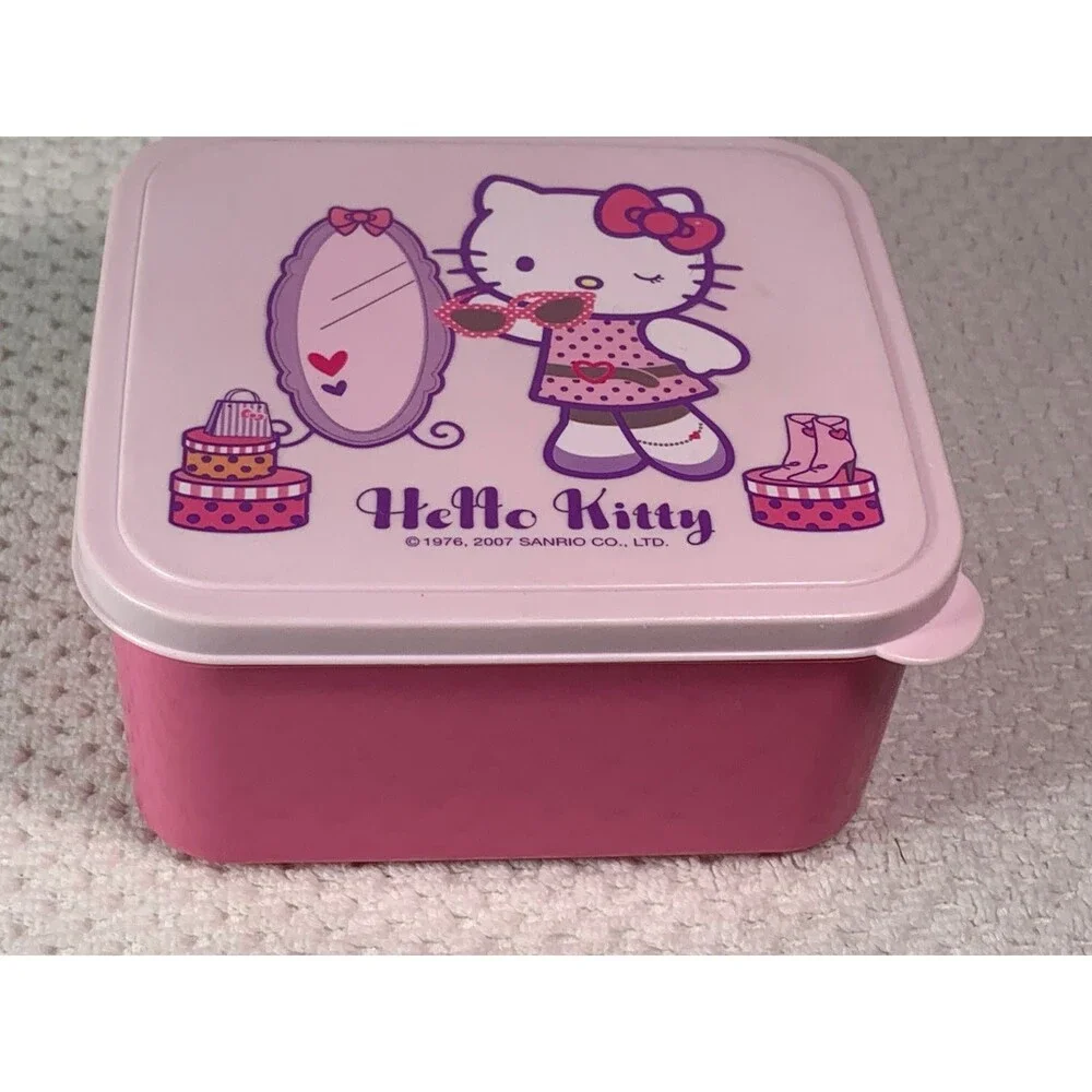 Vintage Pink and Purple Hello Kitty square  snack Box 2007